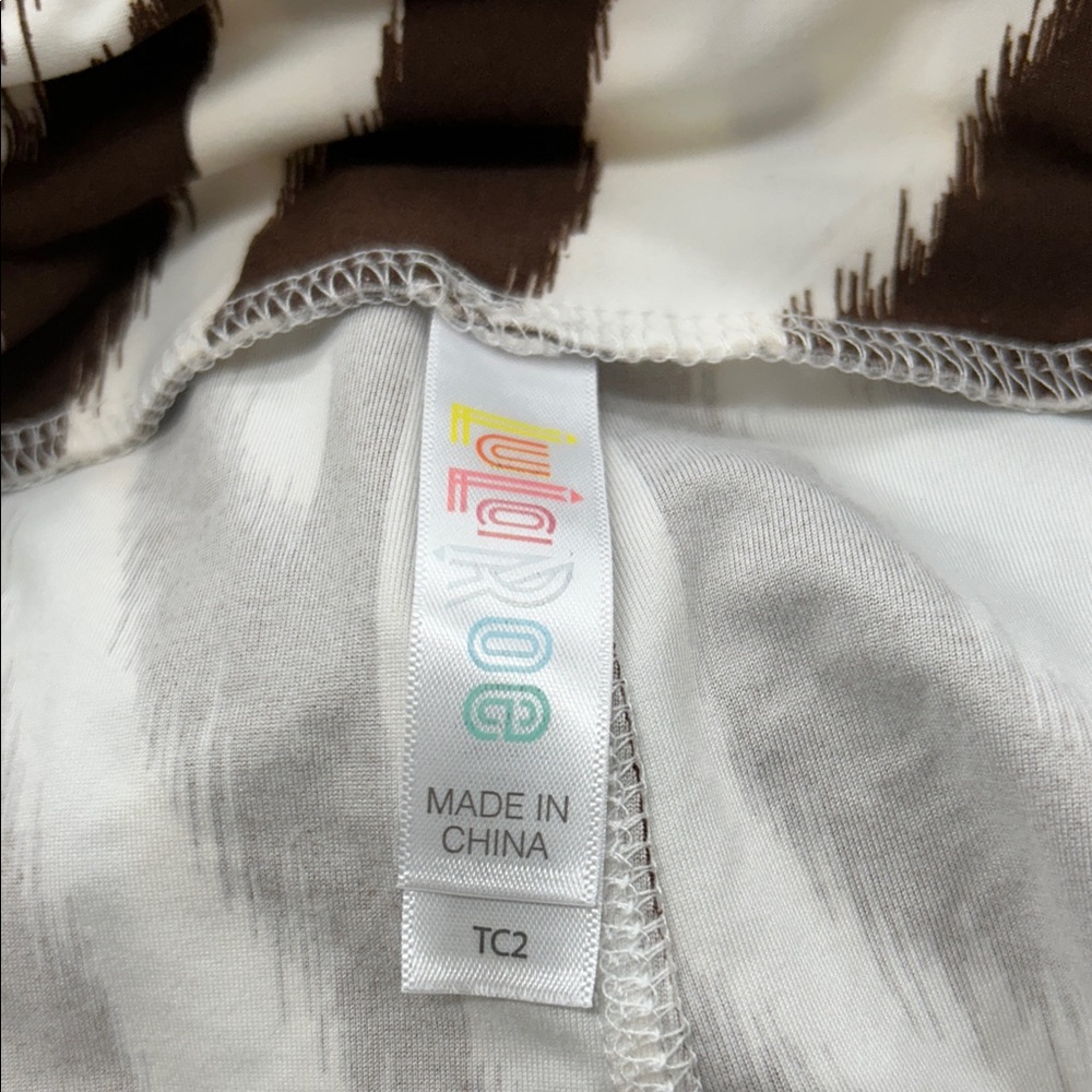 LuLaRoe TC2 Leggings Brown White Zebra Print Stretch Plus Size - Picture 6 of 6